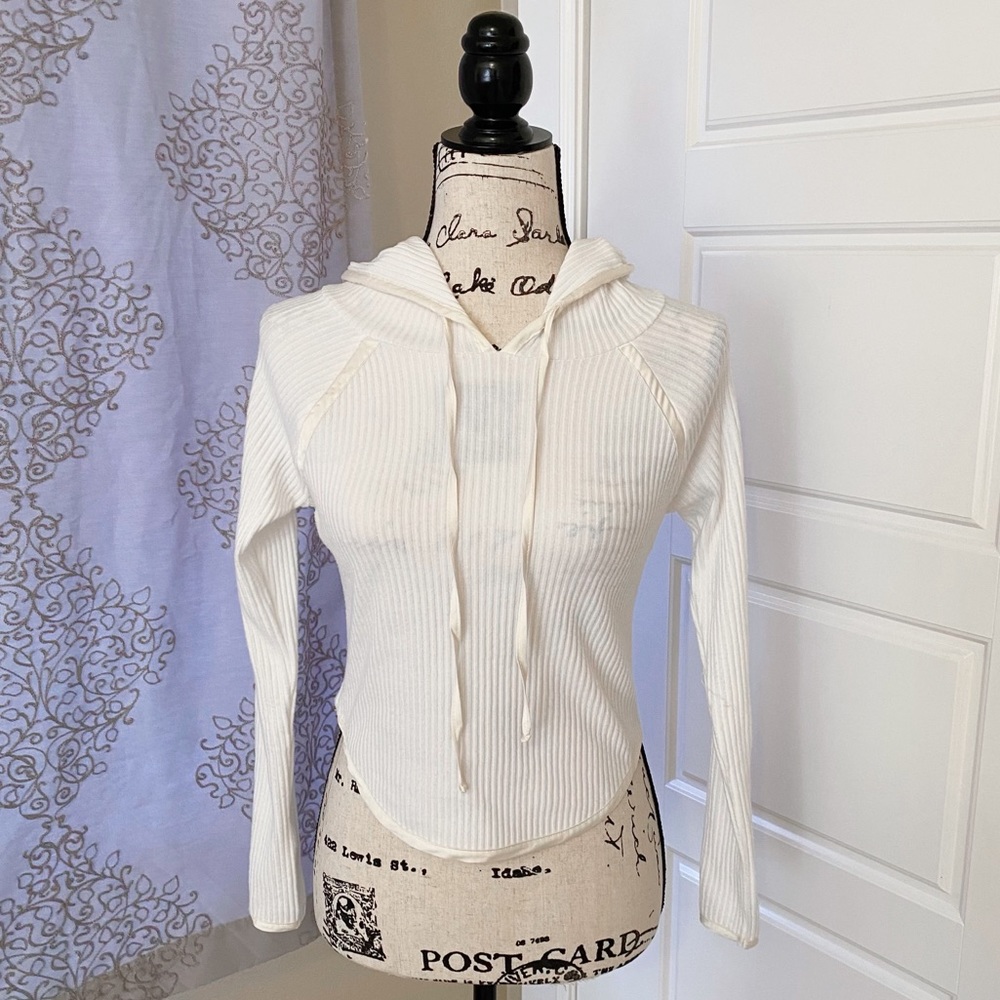 For Love & Lemons Sheer Knitz Hooded Sweater